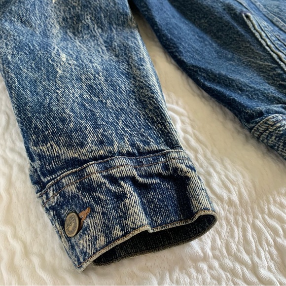 Vintage 1980s Lee Riders Dark Rinse Acid Washed Jean Denim Jacket Sz L Unisex - Picture 13 of 16